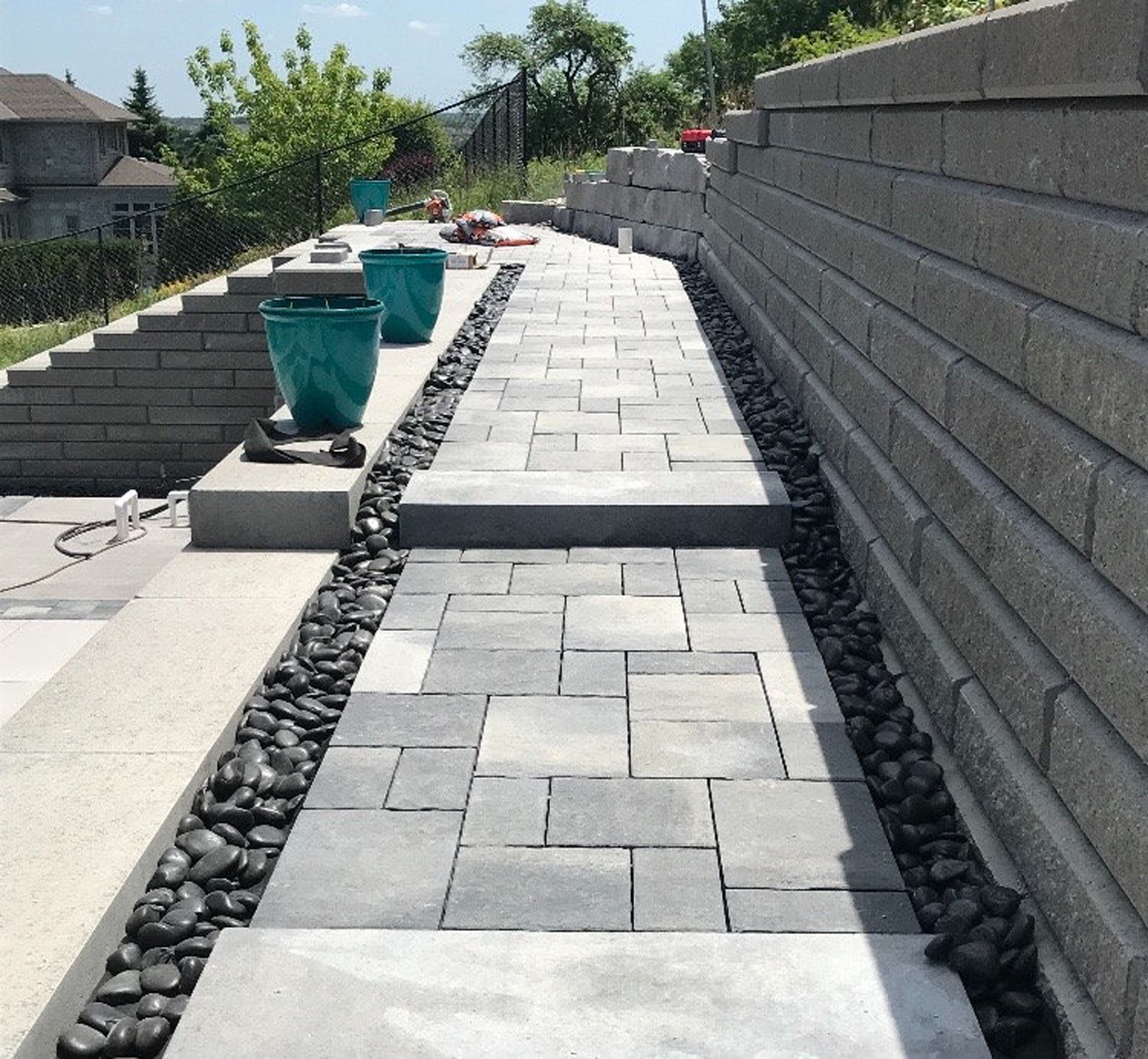Permeable Interlocking Paver Walkway Greenway Landscaping